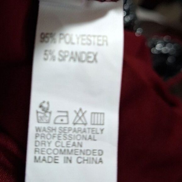 Asymmetrical Women's Plus Sized Cocktail Dress Red Embellished Elegant 4X - Picture 12 of 12